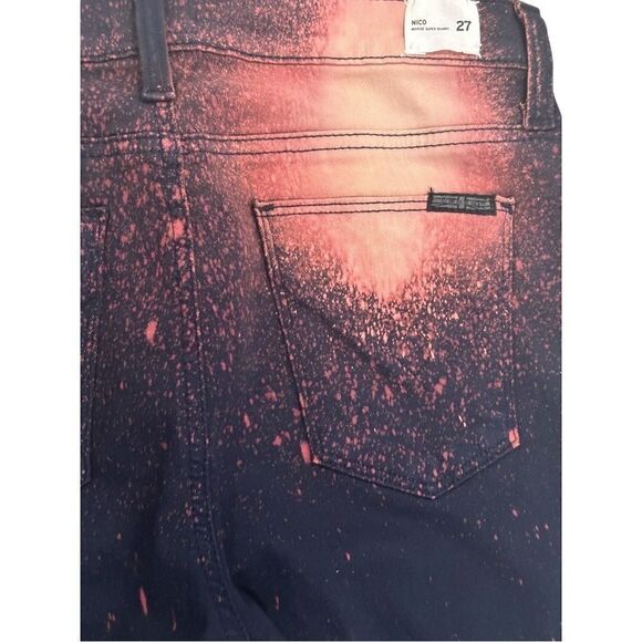 Hudson Nico Super Skinny Midrise Black Tie Dye Splatter Bleached Jeans - Picture 7 of 8